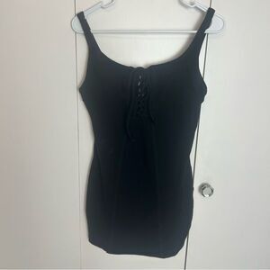 Free People Little Black Dress Corset Bodycon Lace Up Size Small